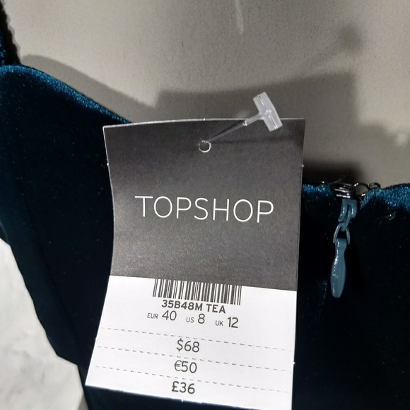 TOPSHOP velvet body-con sweetheart dress - Picture 8 of 8